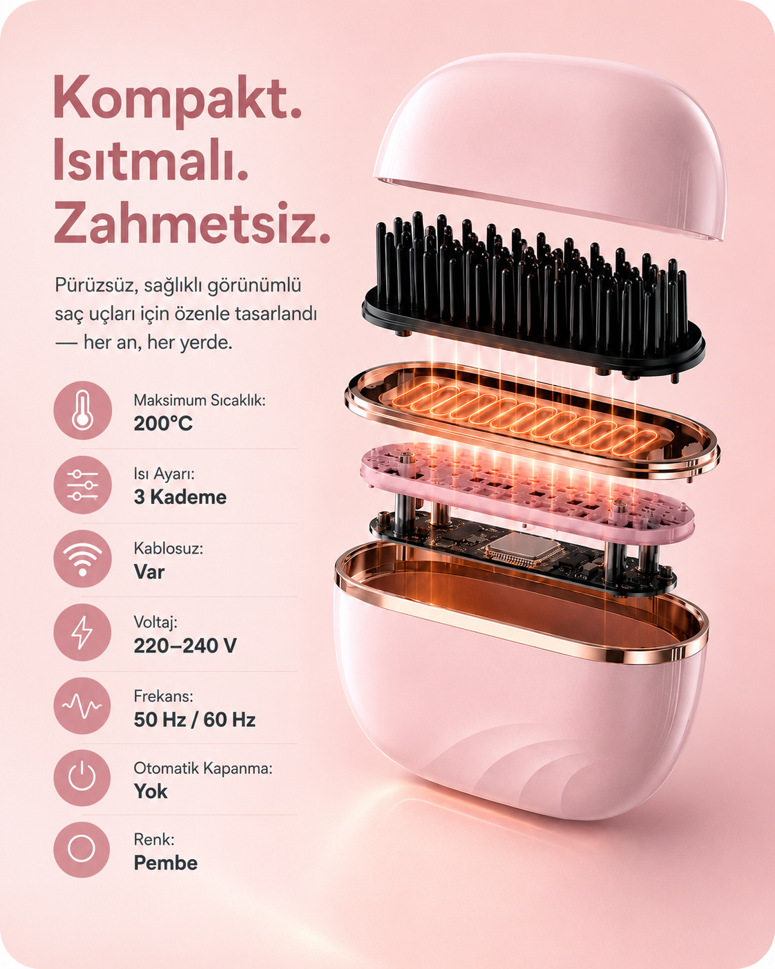 Glyde Mini Düzleştirici Tarak
